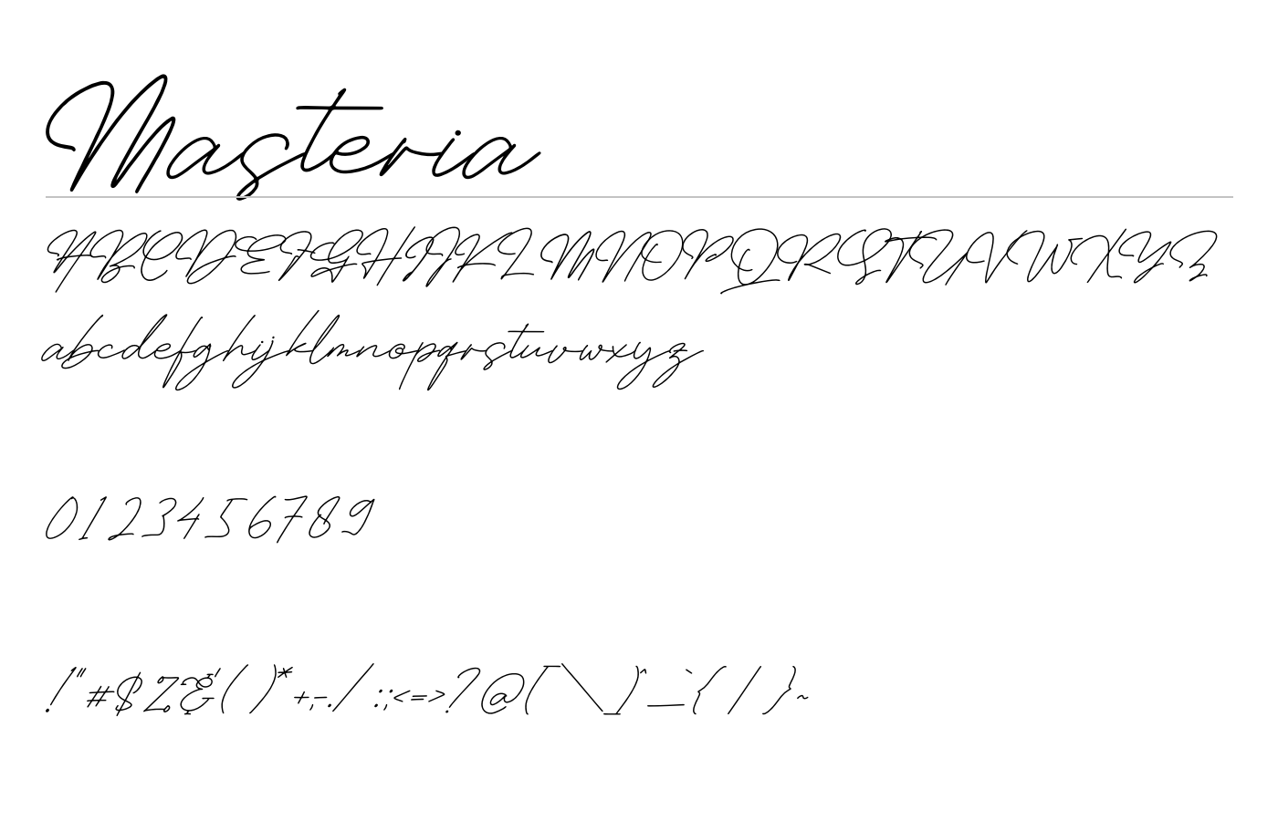 Masteria Font preview