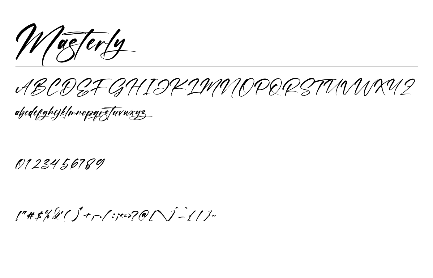 Masterly Font preview