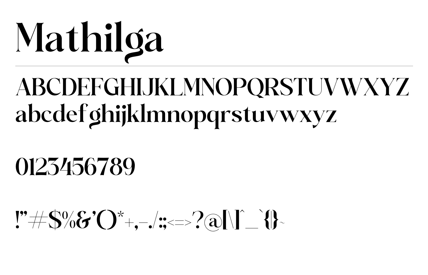 Mathilga Font preview