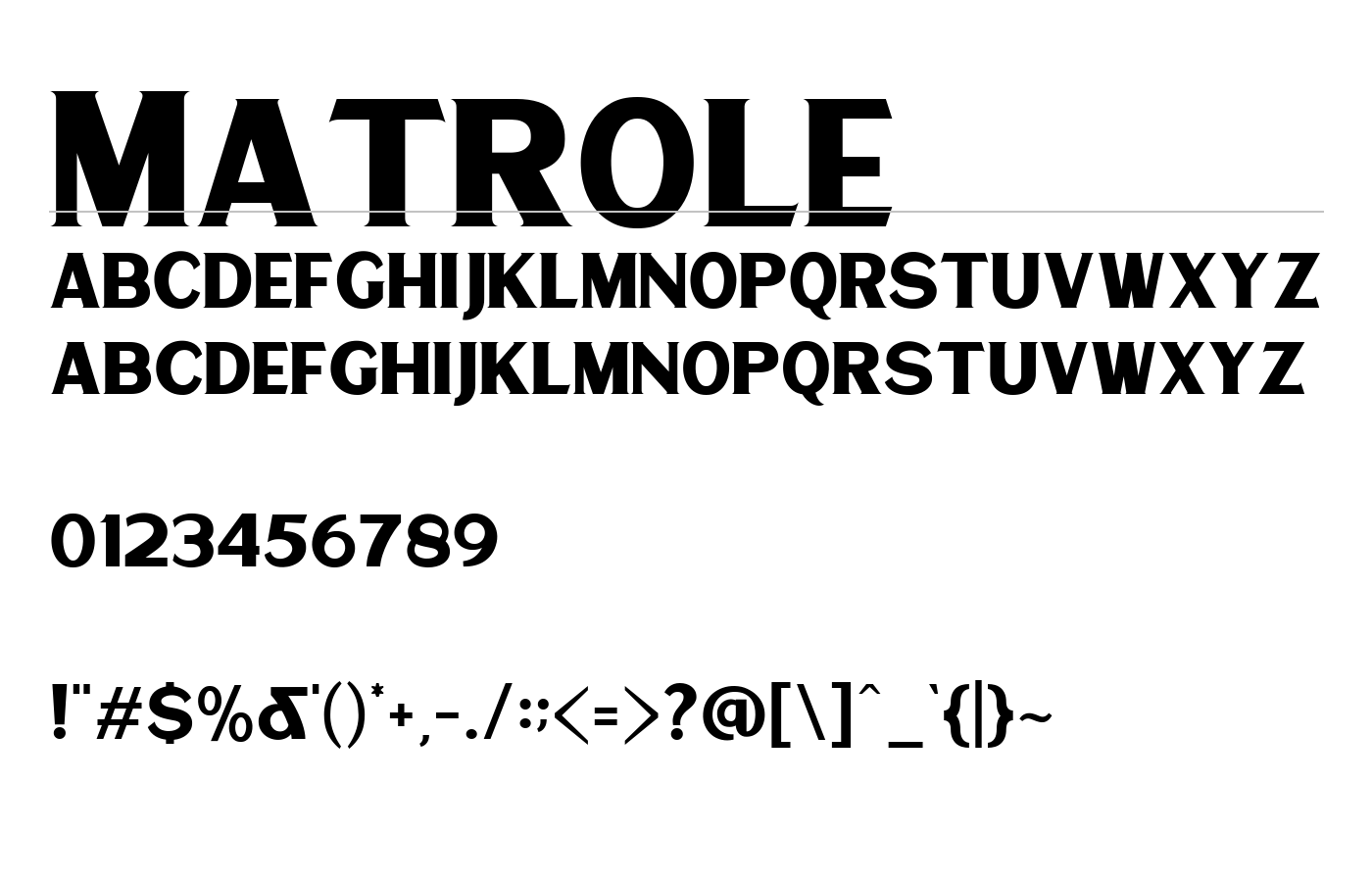Matrole Font preview