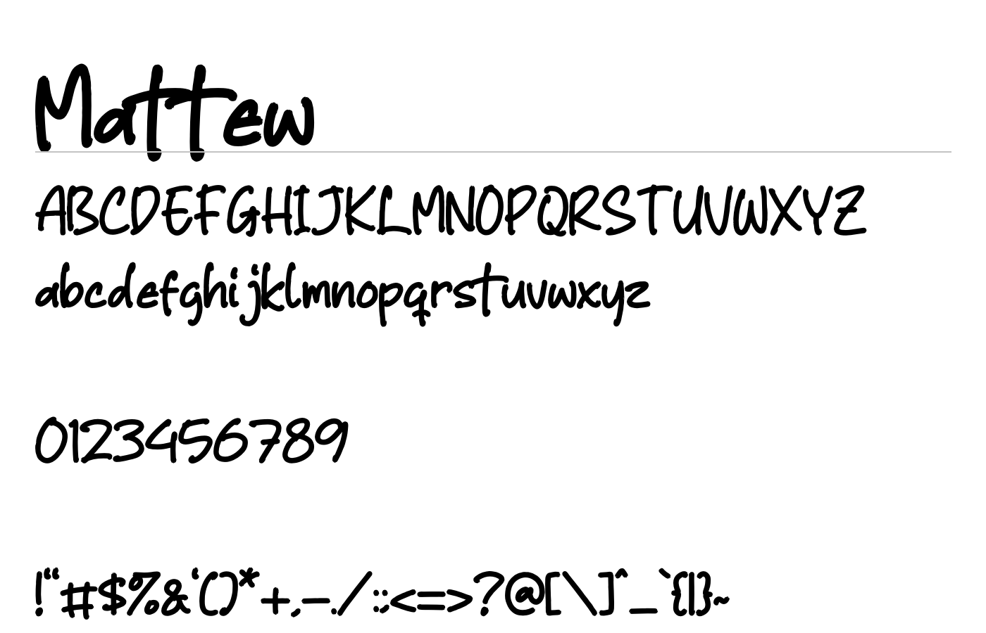 Mattew Font preview