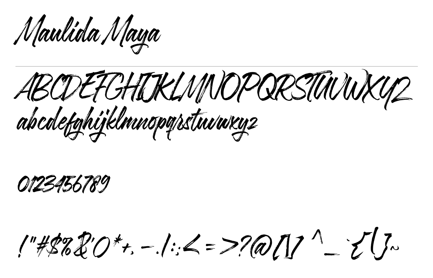 Maulida Maya Font preview