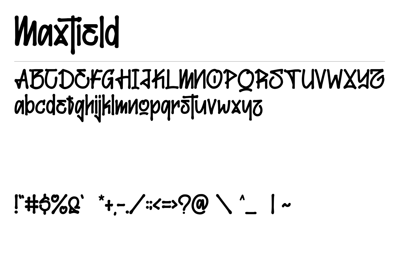 Maxtield Font preview