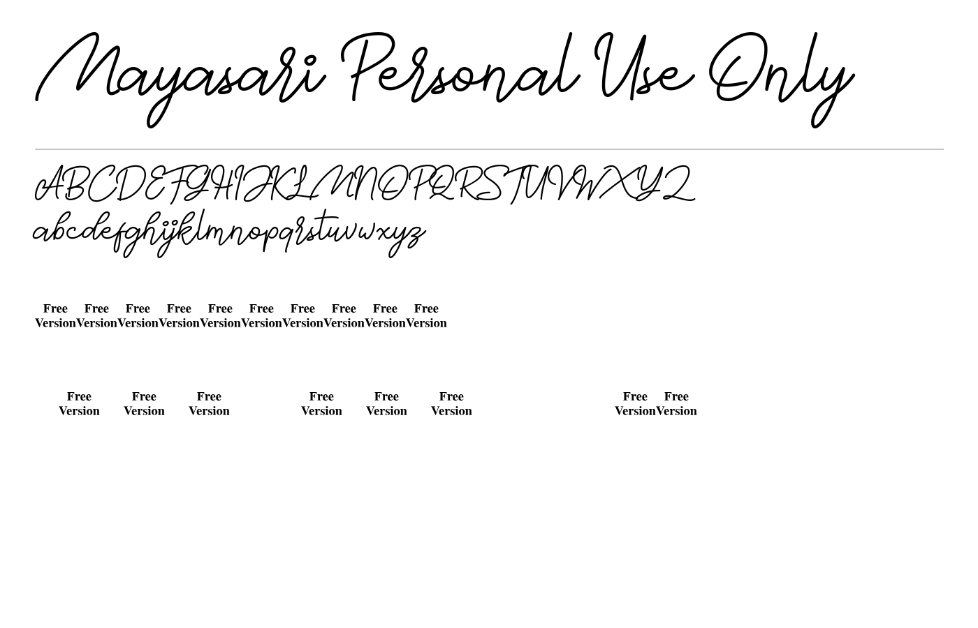 Mayasari Font preview