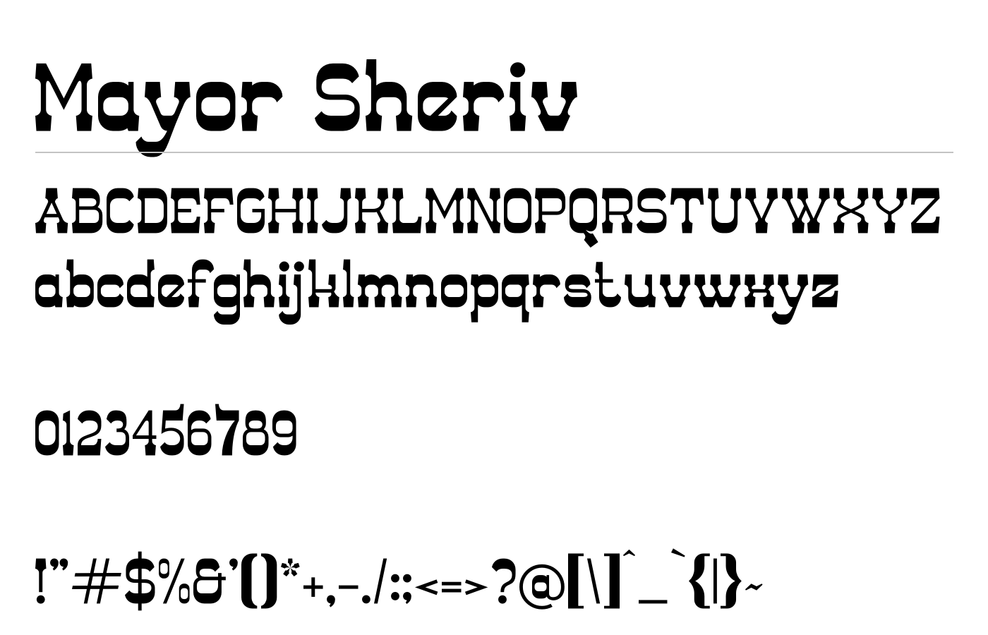 Mayor Sheriv Font preview