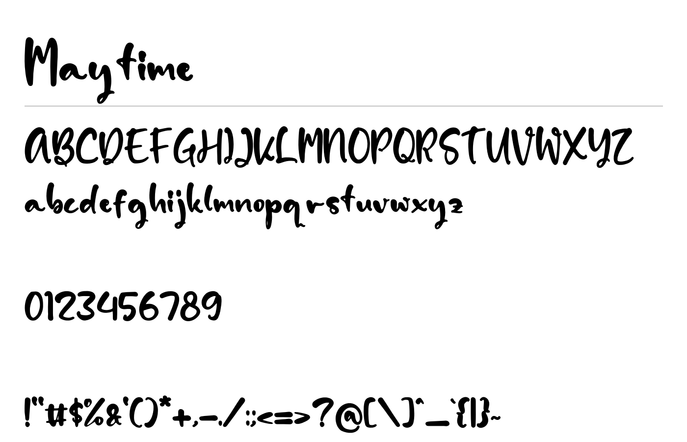Maytime Font preview