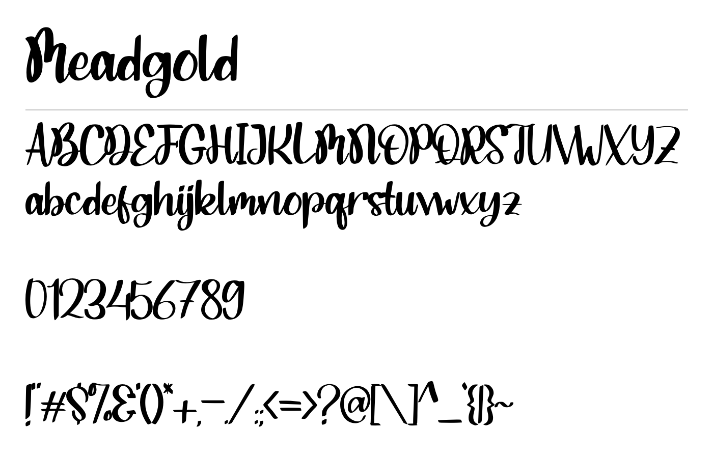 Meadgold Font preview