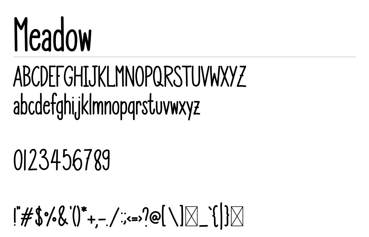 Meadow Font preview