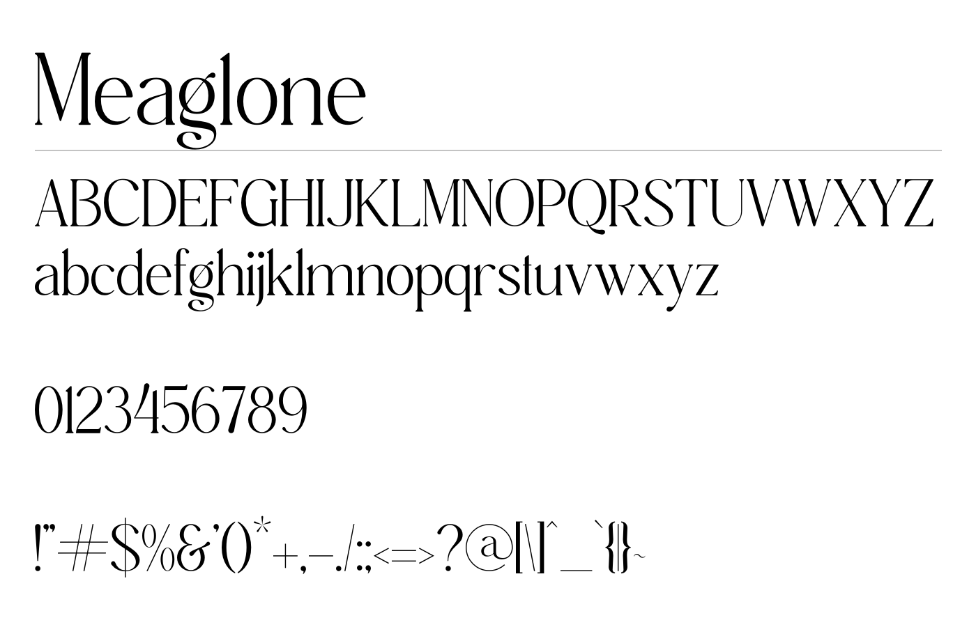 Meaglone Font preview