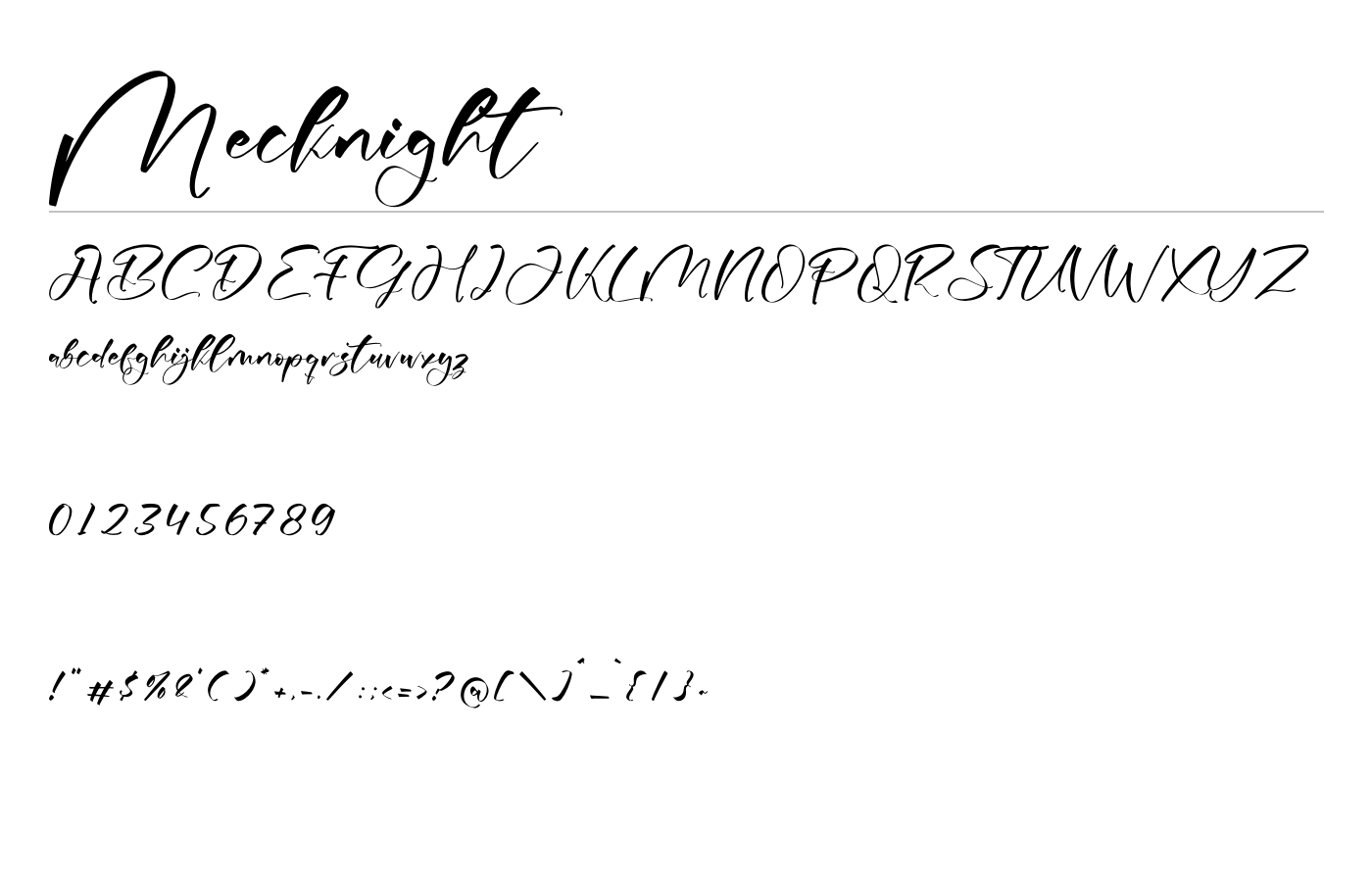 Mecknight Font preview