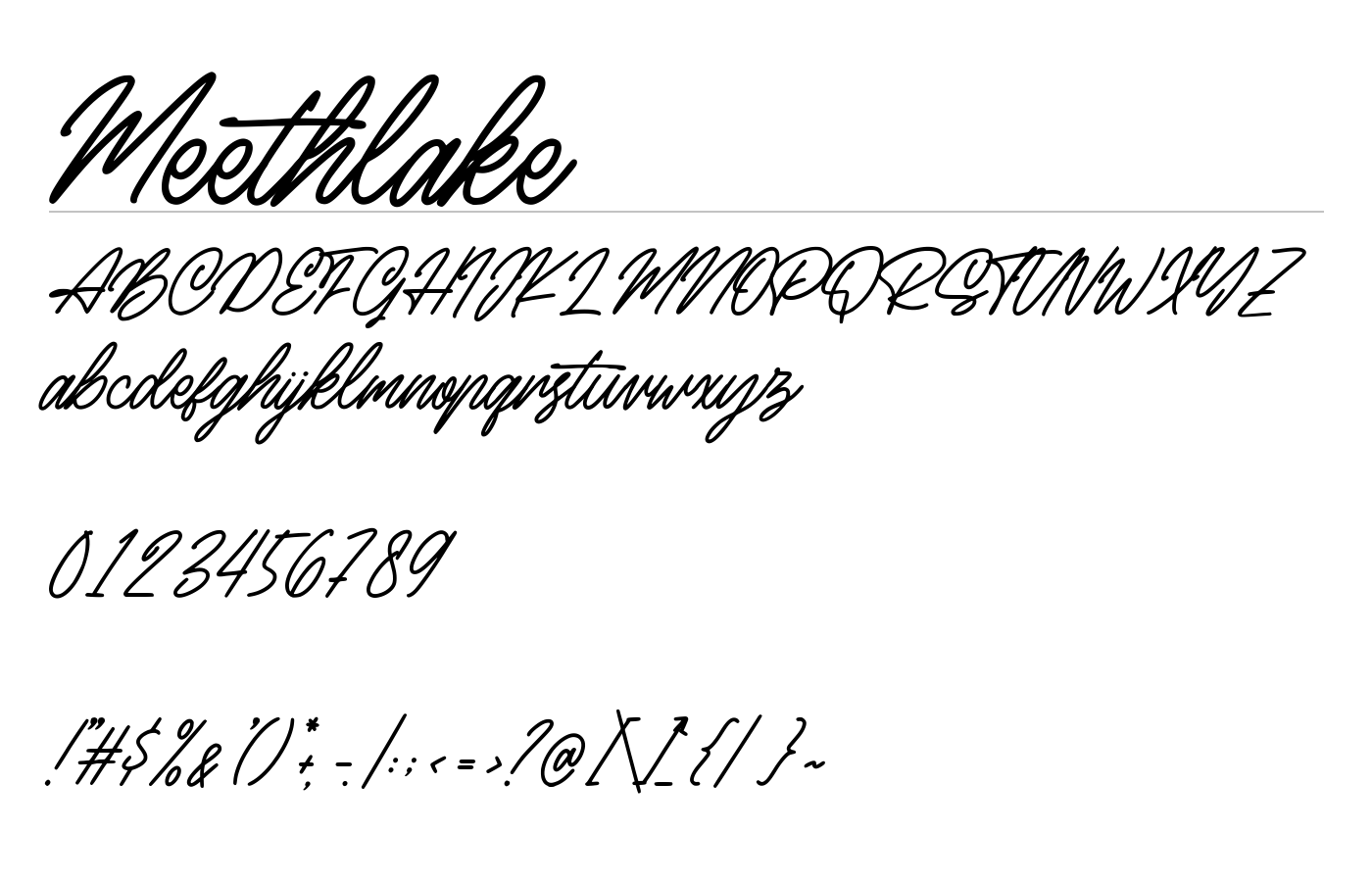 Meethlake Font preview