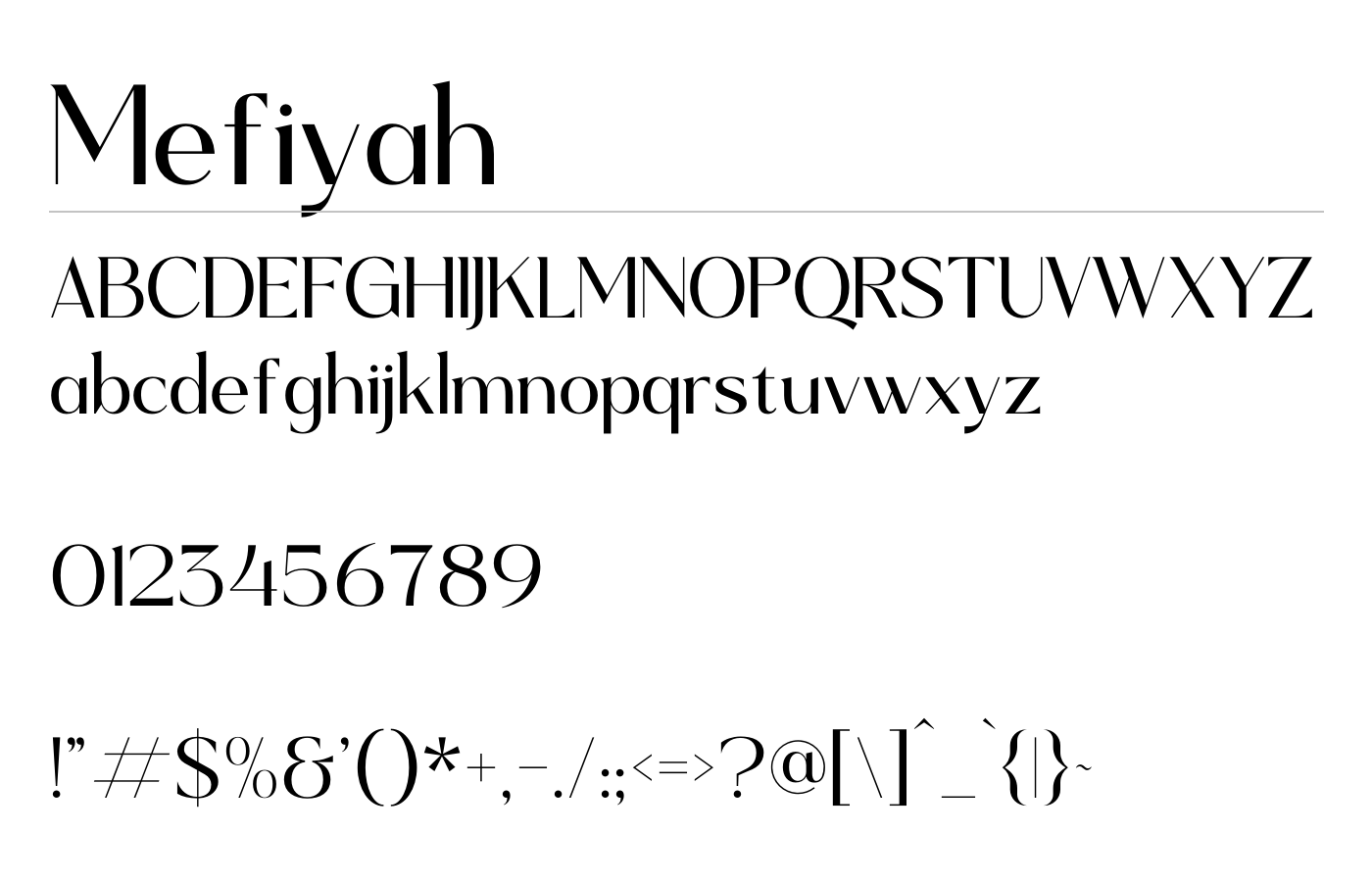 Mefiyah Font preview