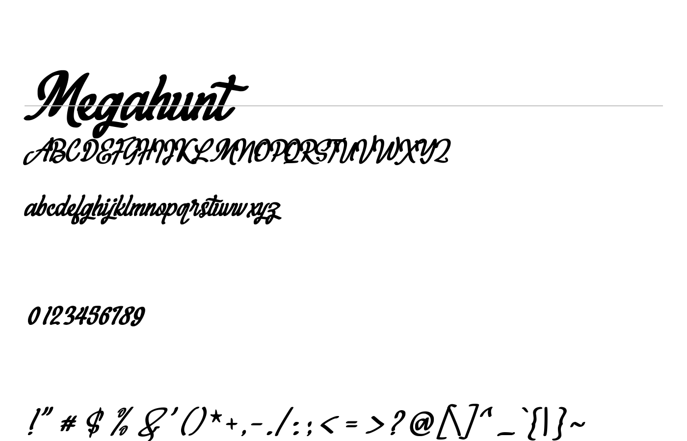 Megahunt Font preview