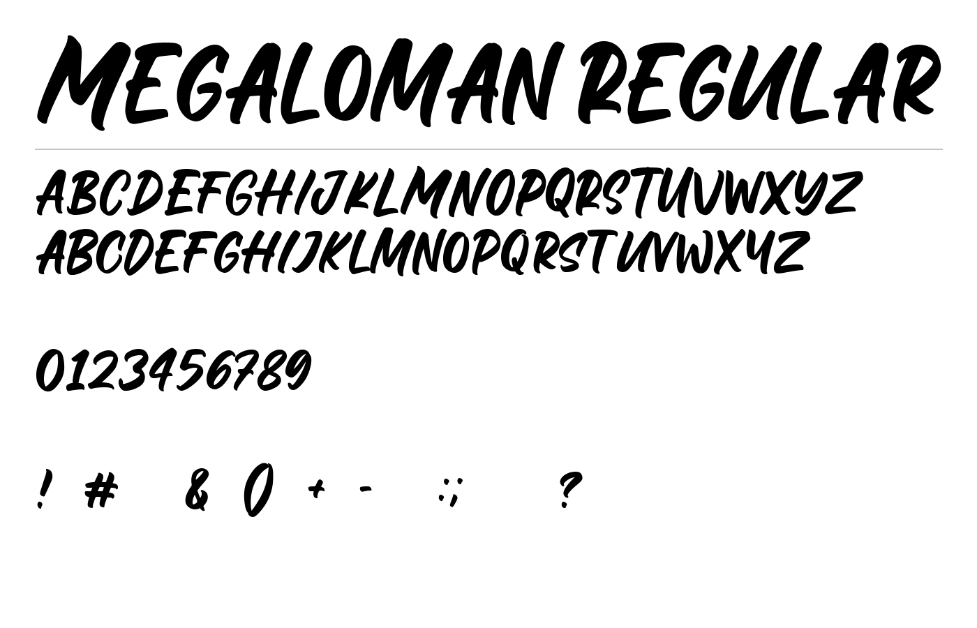 Megaloman Font preview
