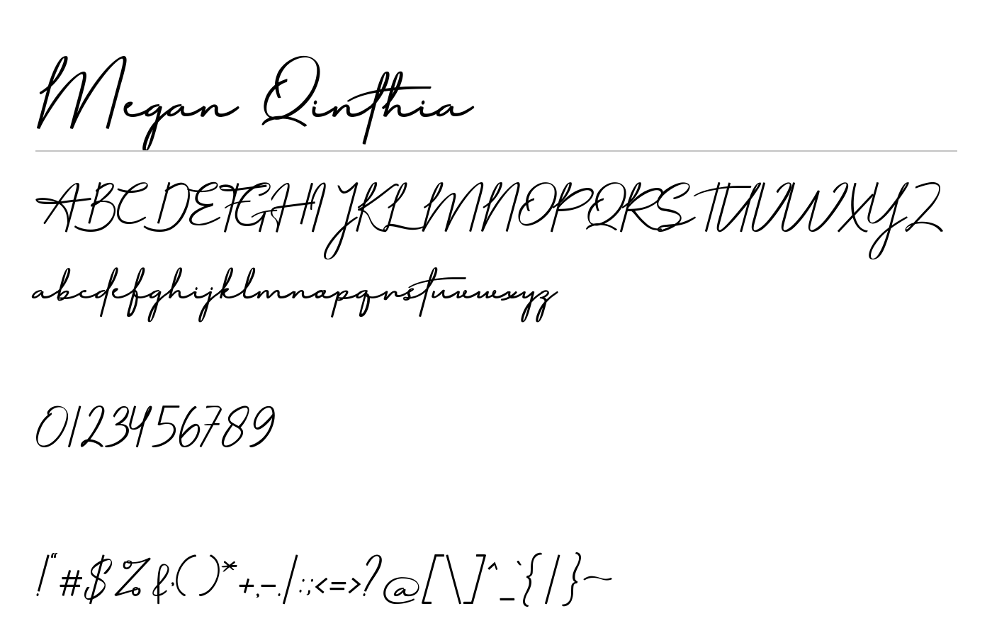 Megan Qinthia Font preview