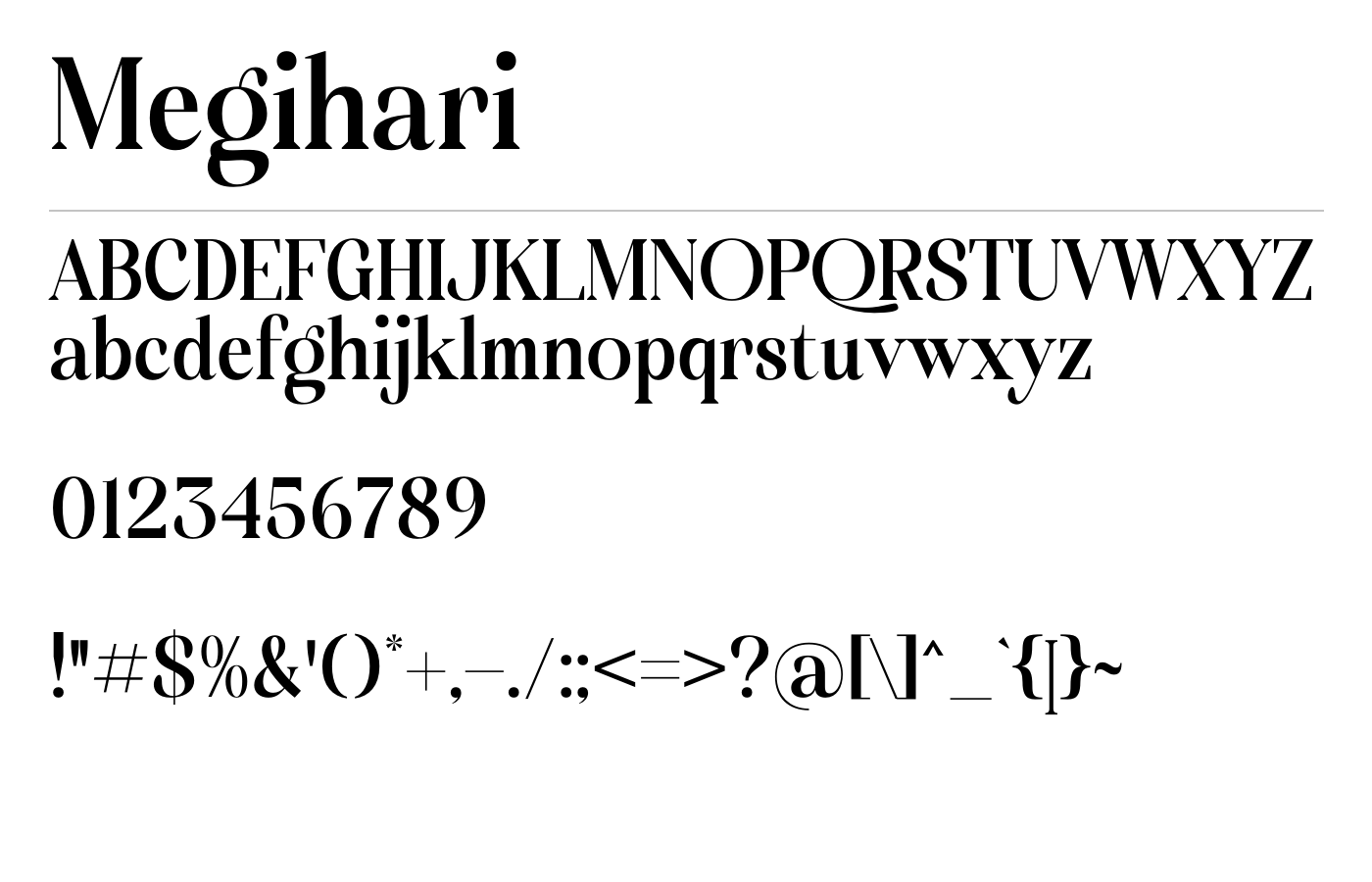 Megihari Font preview