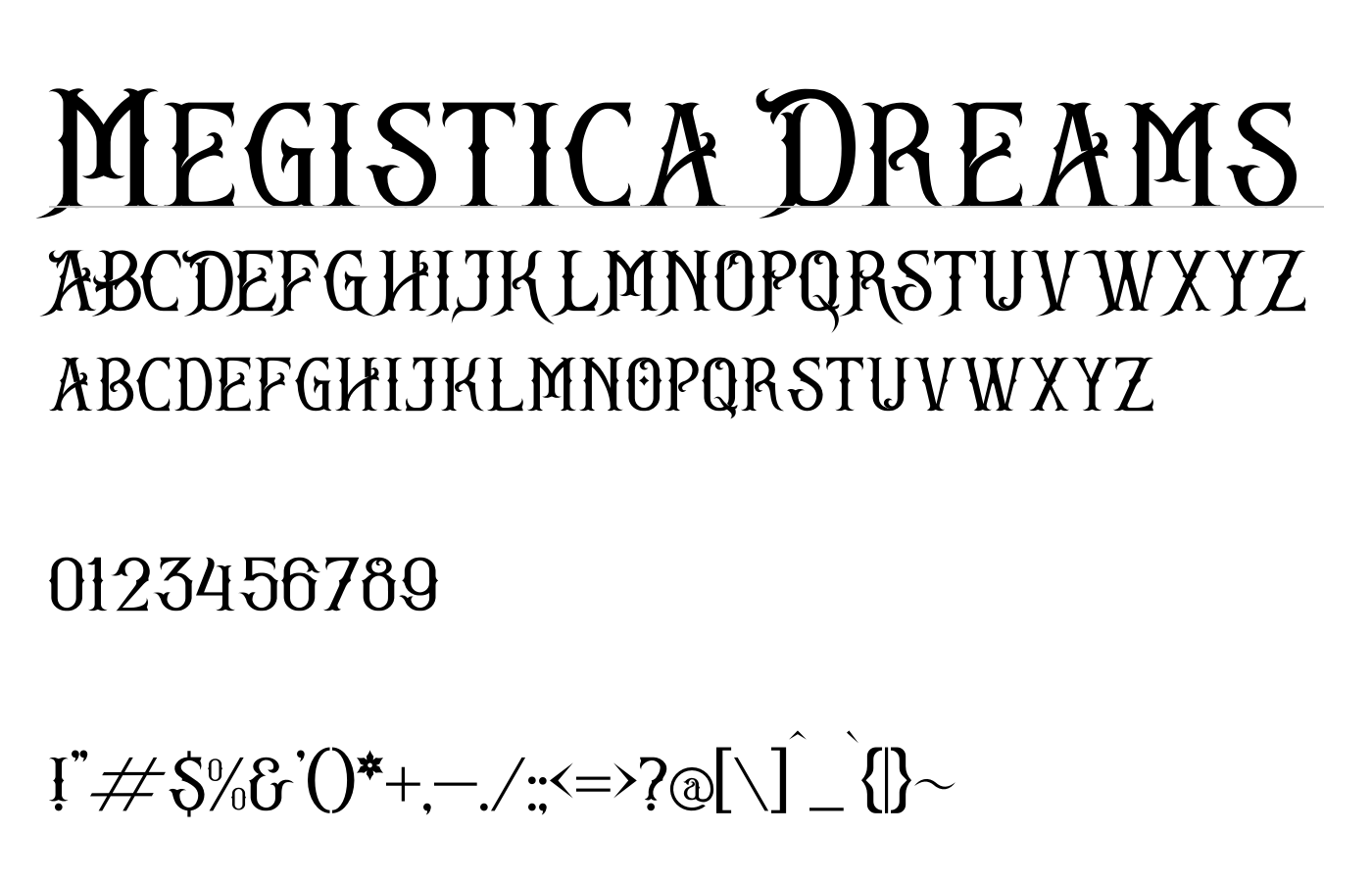 Megistica Dreams Font preview