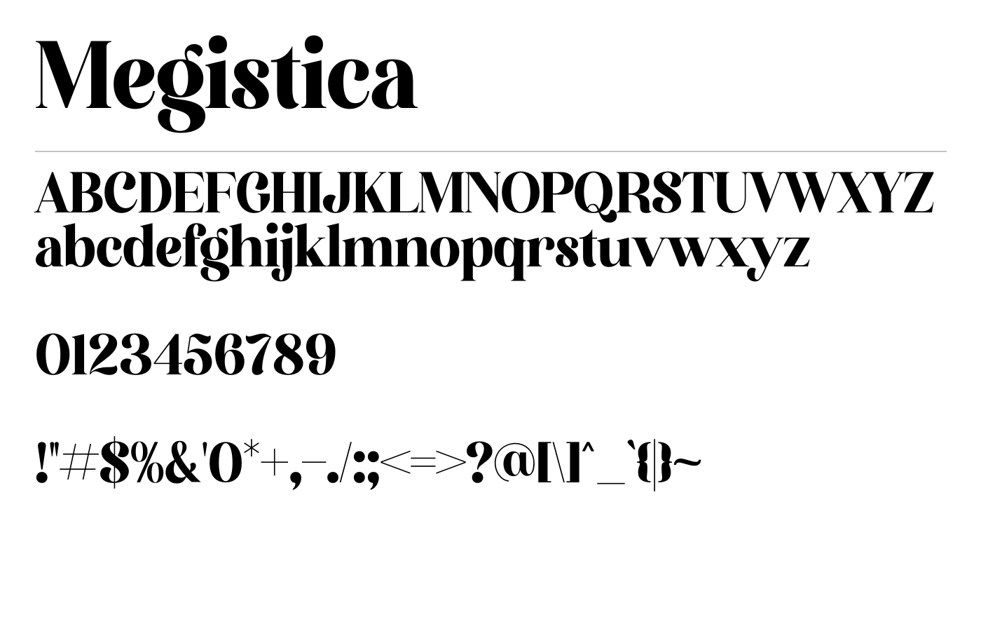 Megistica Font preview