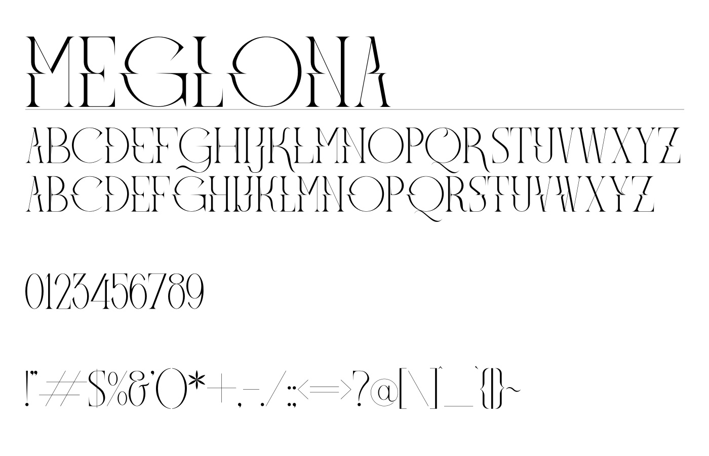 Meglona Font preview