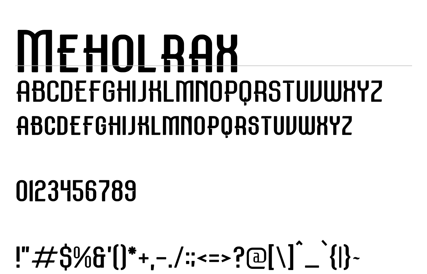 Meholrax Font preview