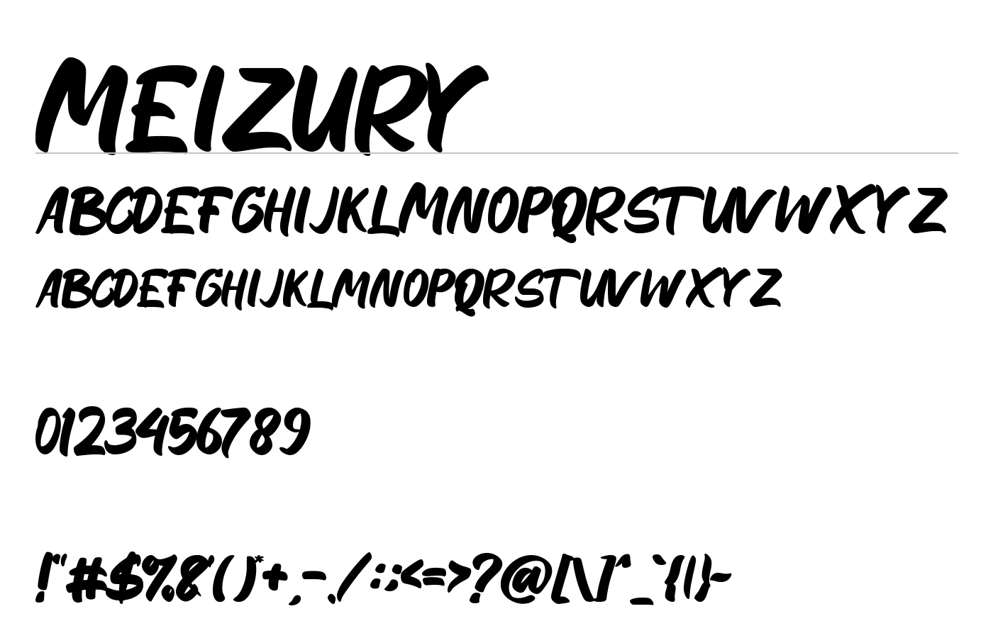 Meizury Font preview