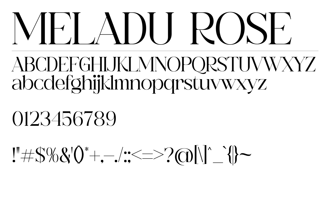 Meladu Rose Font preview