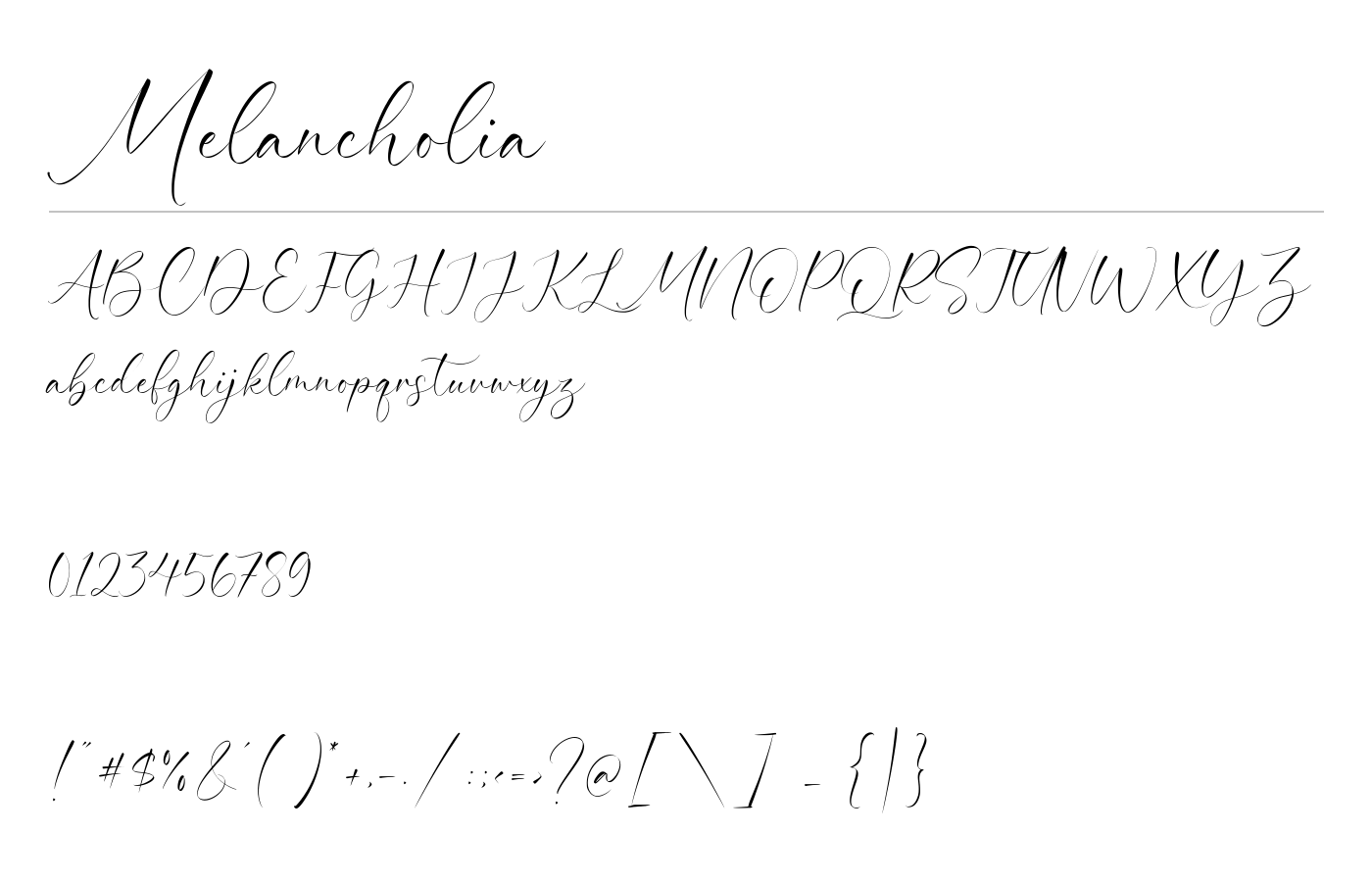 Melancholia Font preview
