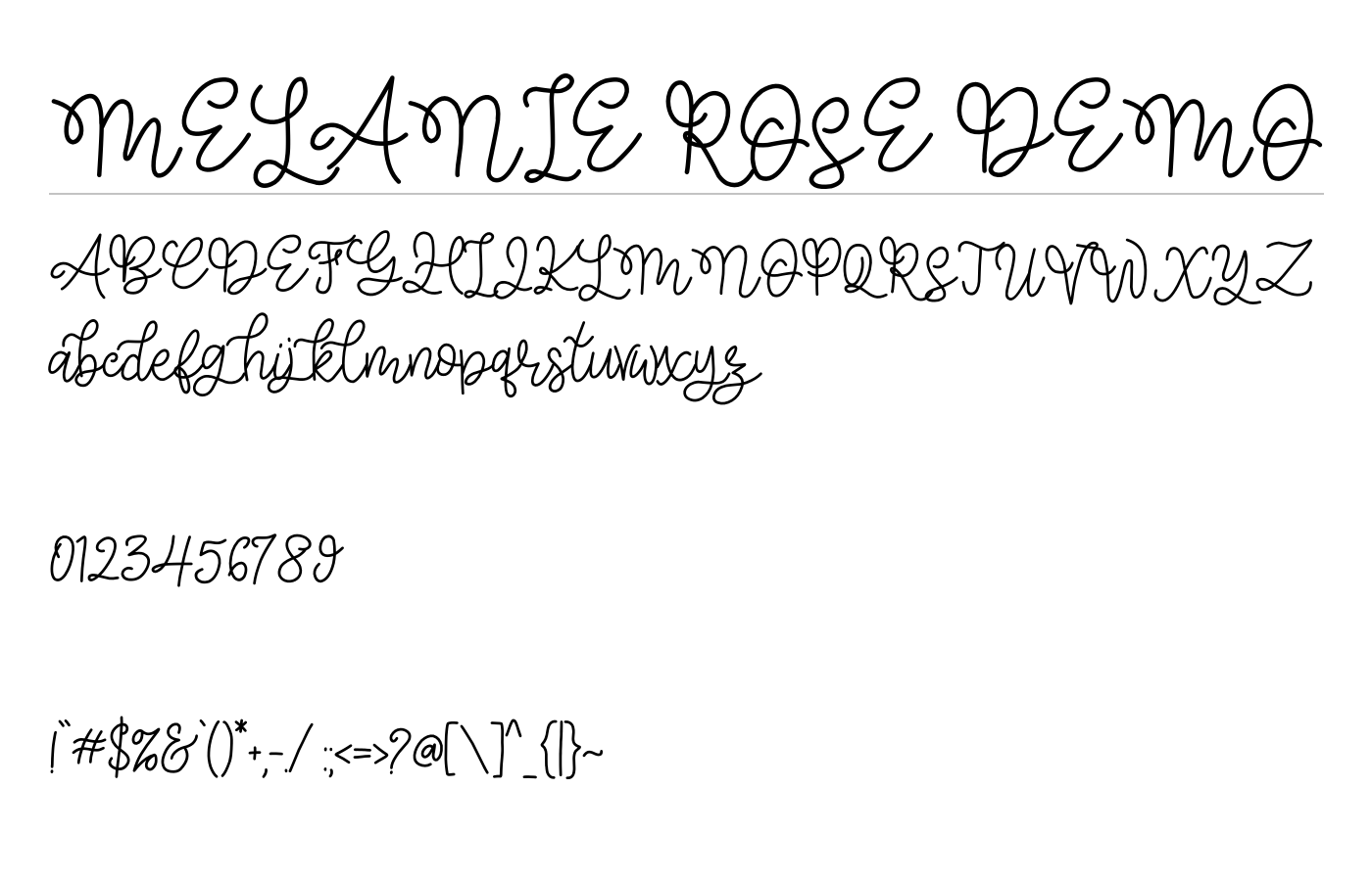 Melanie Rose Font preview