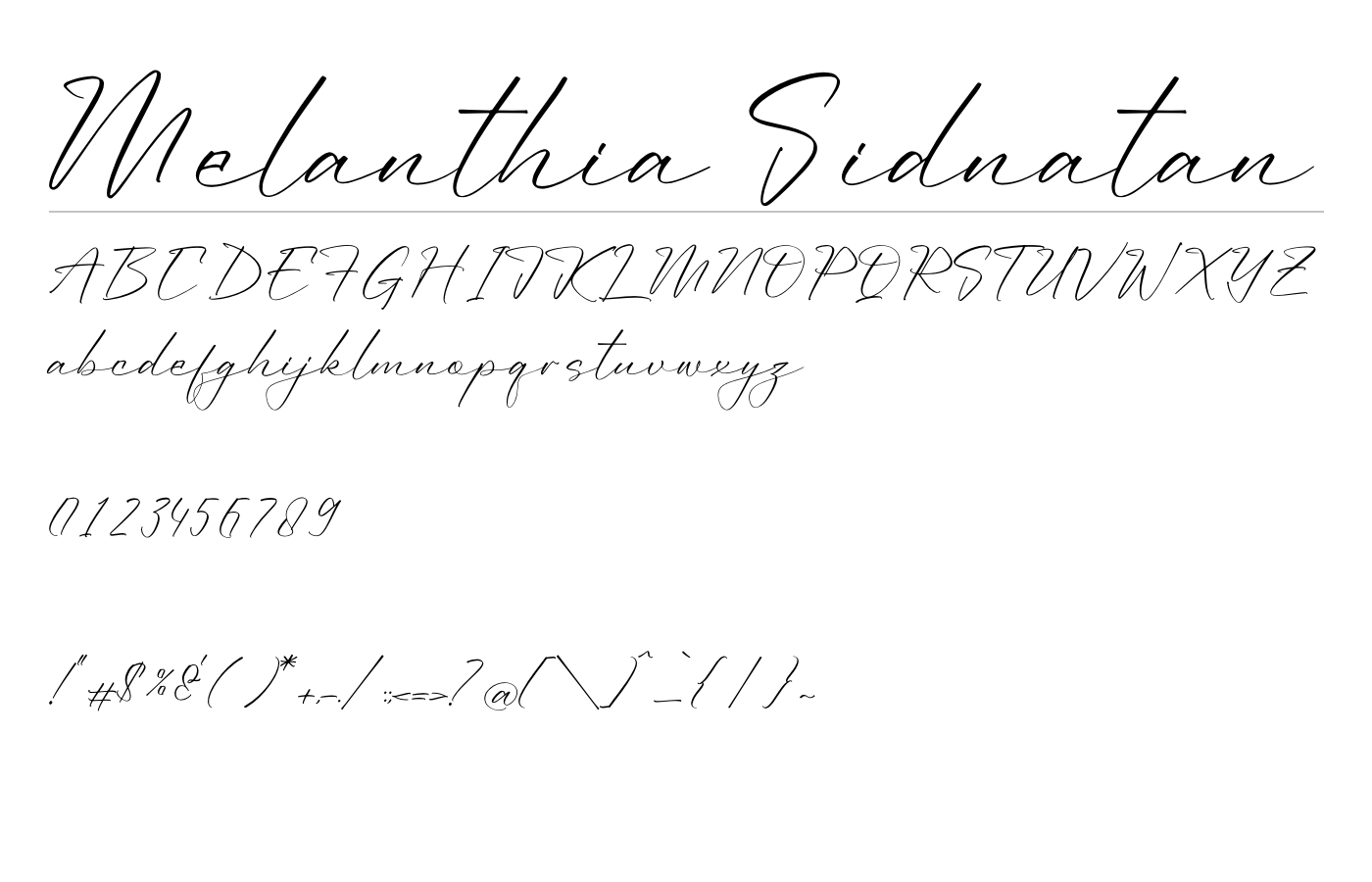 Melanthia Sidnatan Font preview
