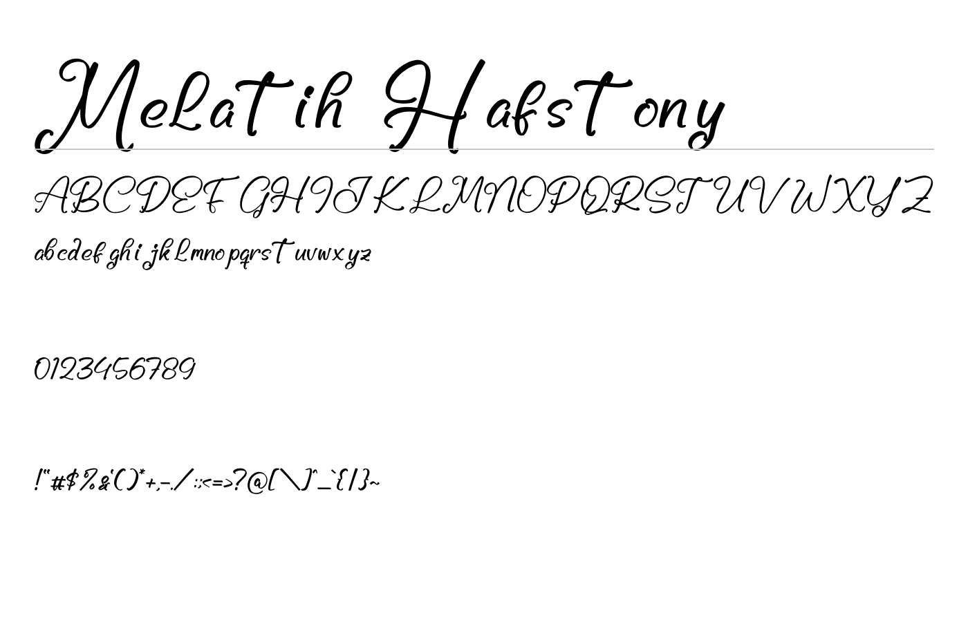 Melatih Hafstony Font preview