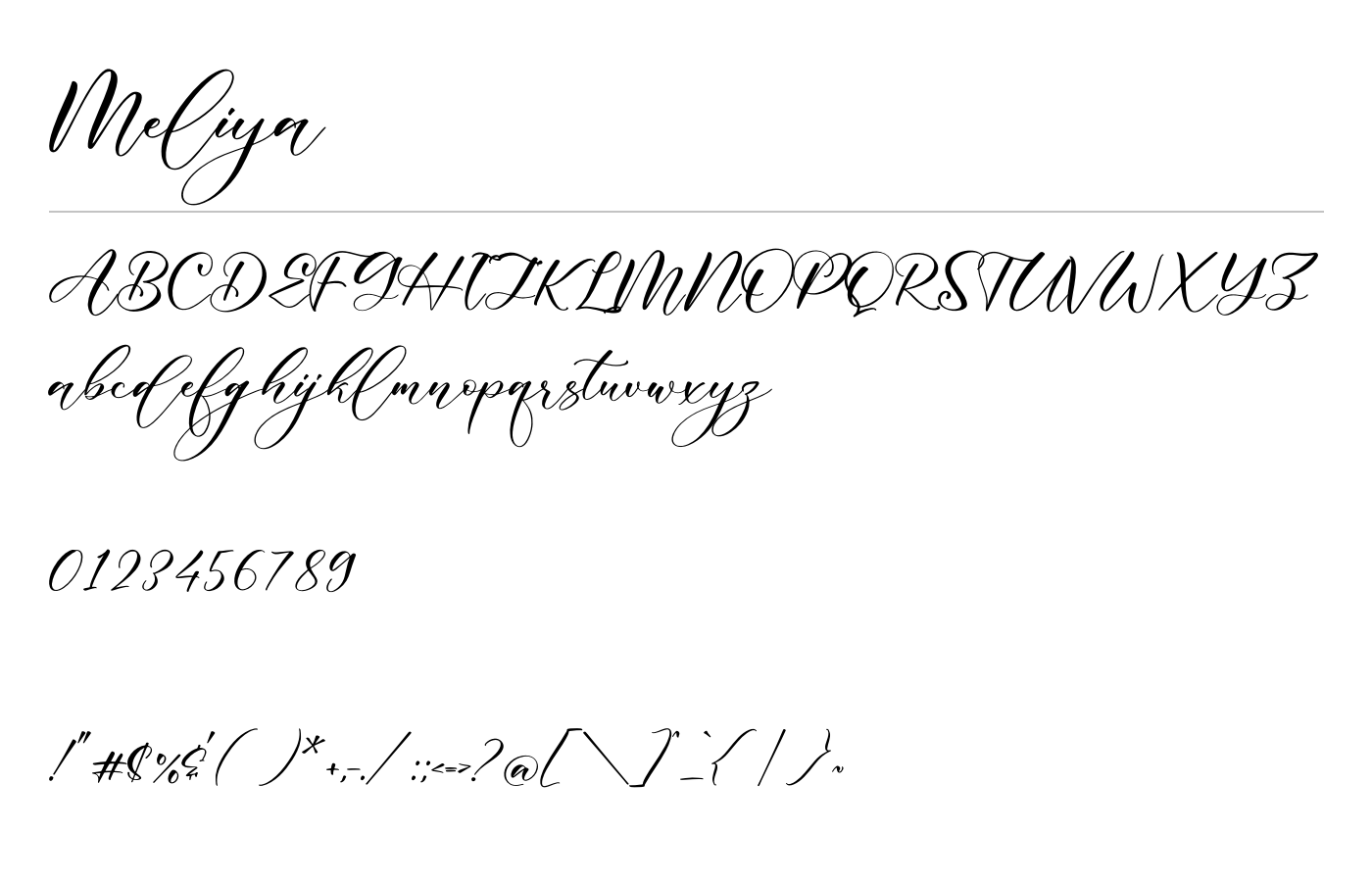 Meliya Font preview