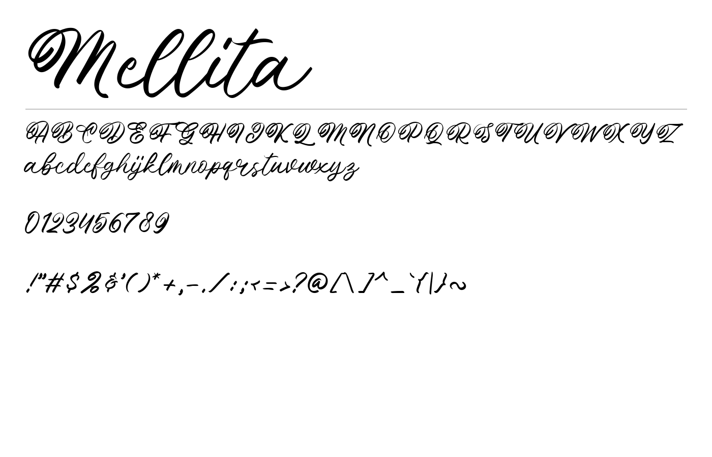 Mellita Font preview