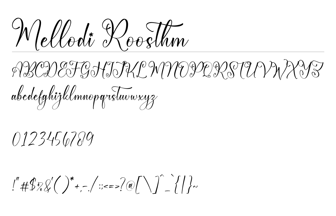 Mellodi Roosthm Font preview