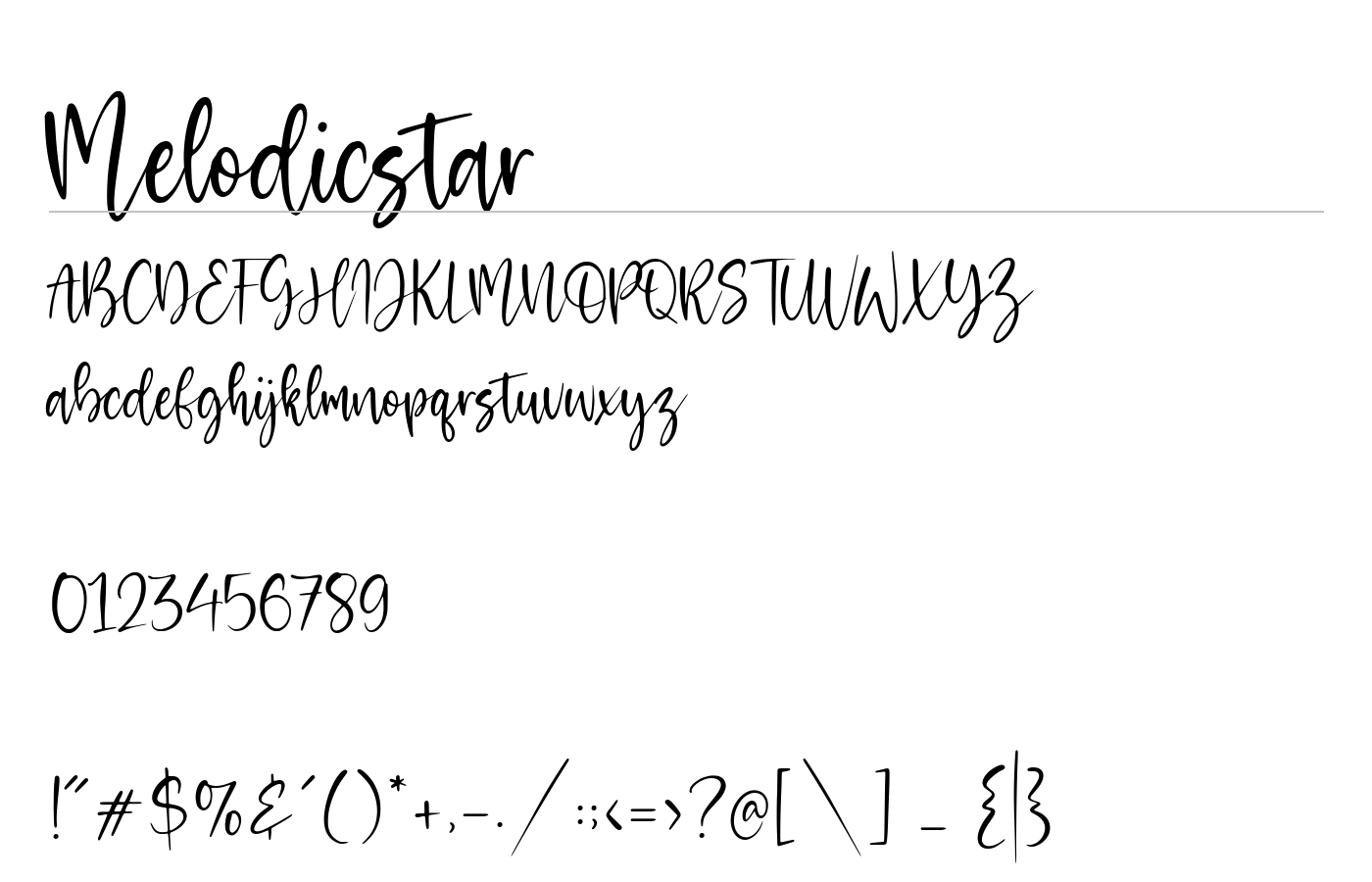 Melodicstar Font preview