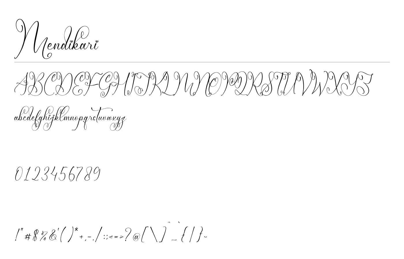 Mendikari Font preview