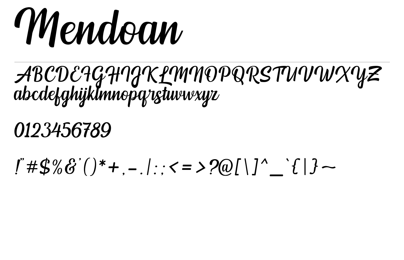 Mendoan Font preview