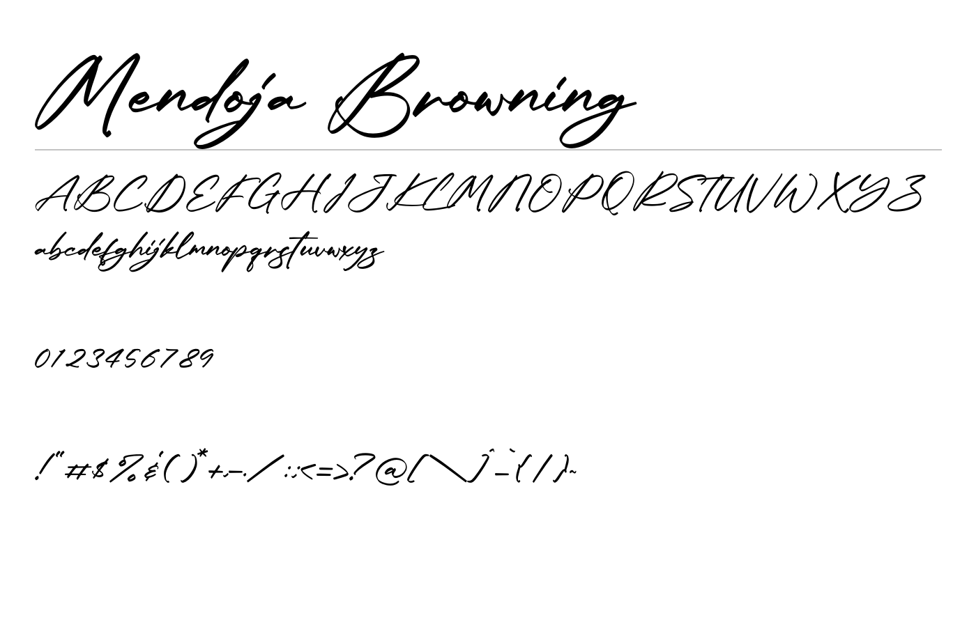 Mendoja Browning Font preview