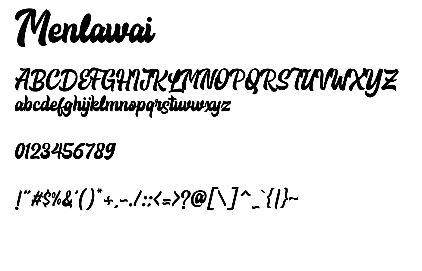 Menlawai Font preview