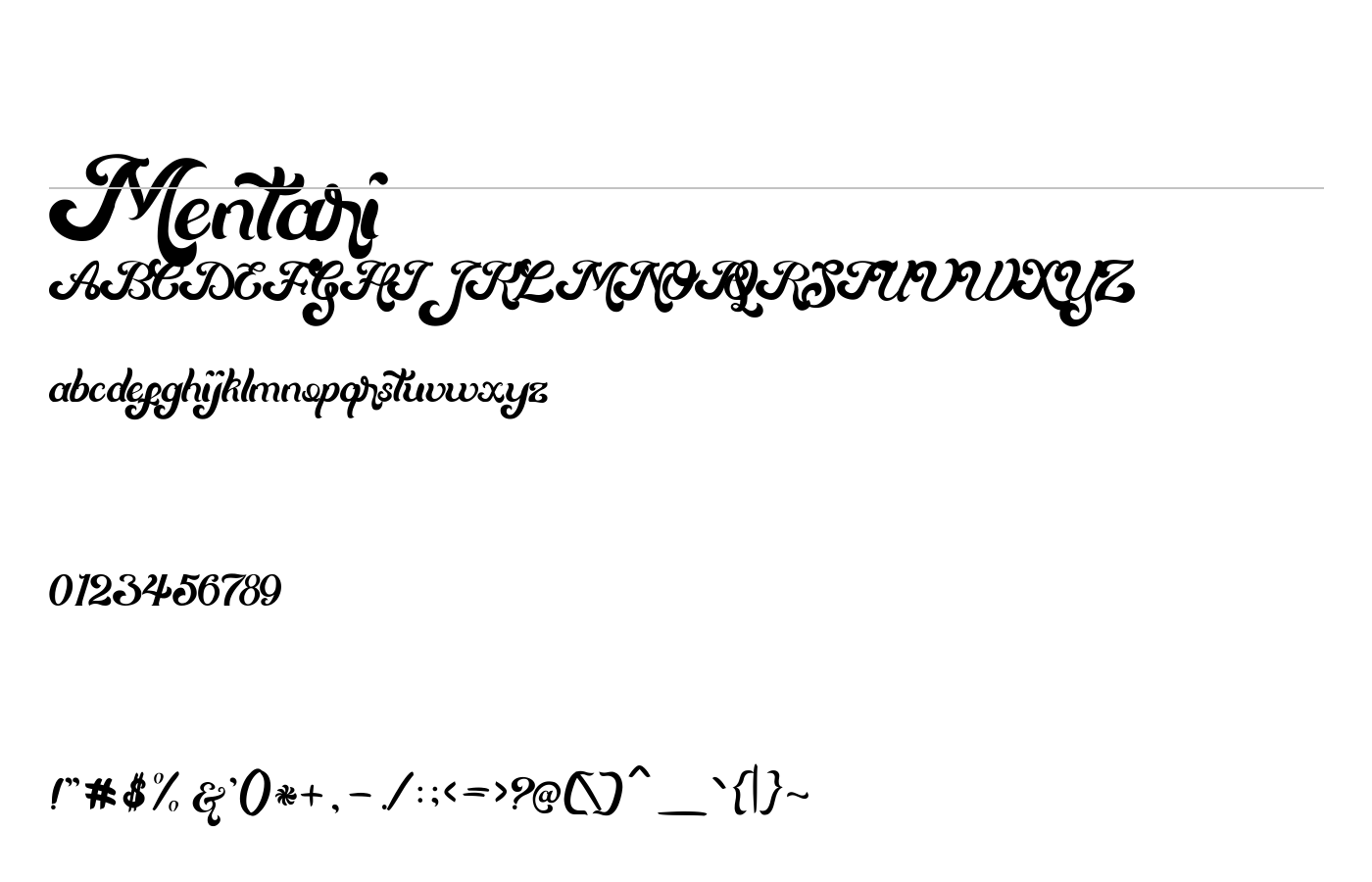 Mentari Font preview