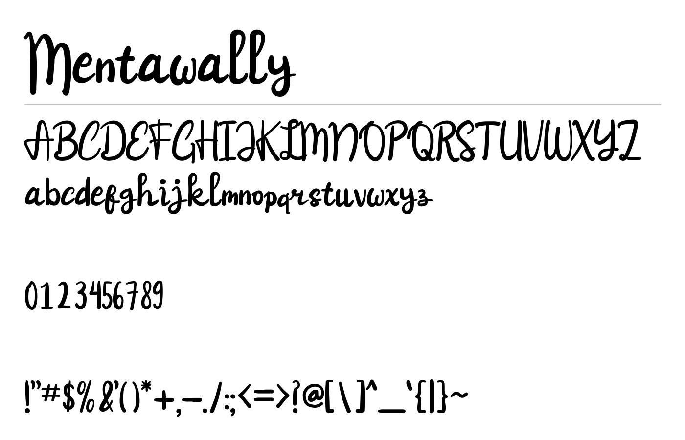 Mentawally Font preview