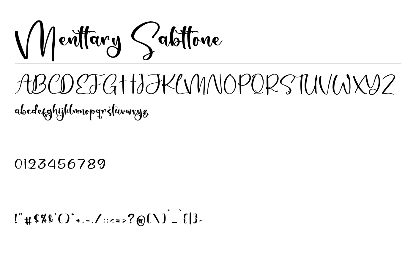 Menttary Sabttone Font preview