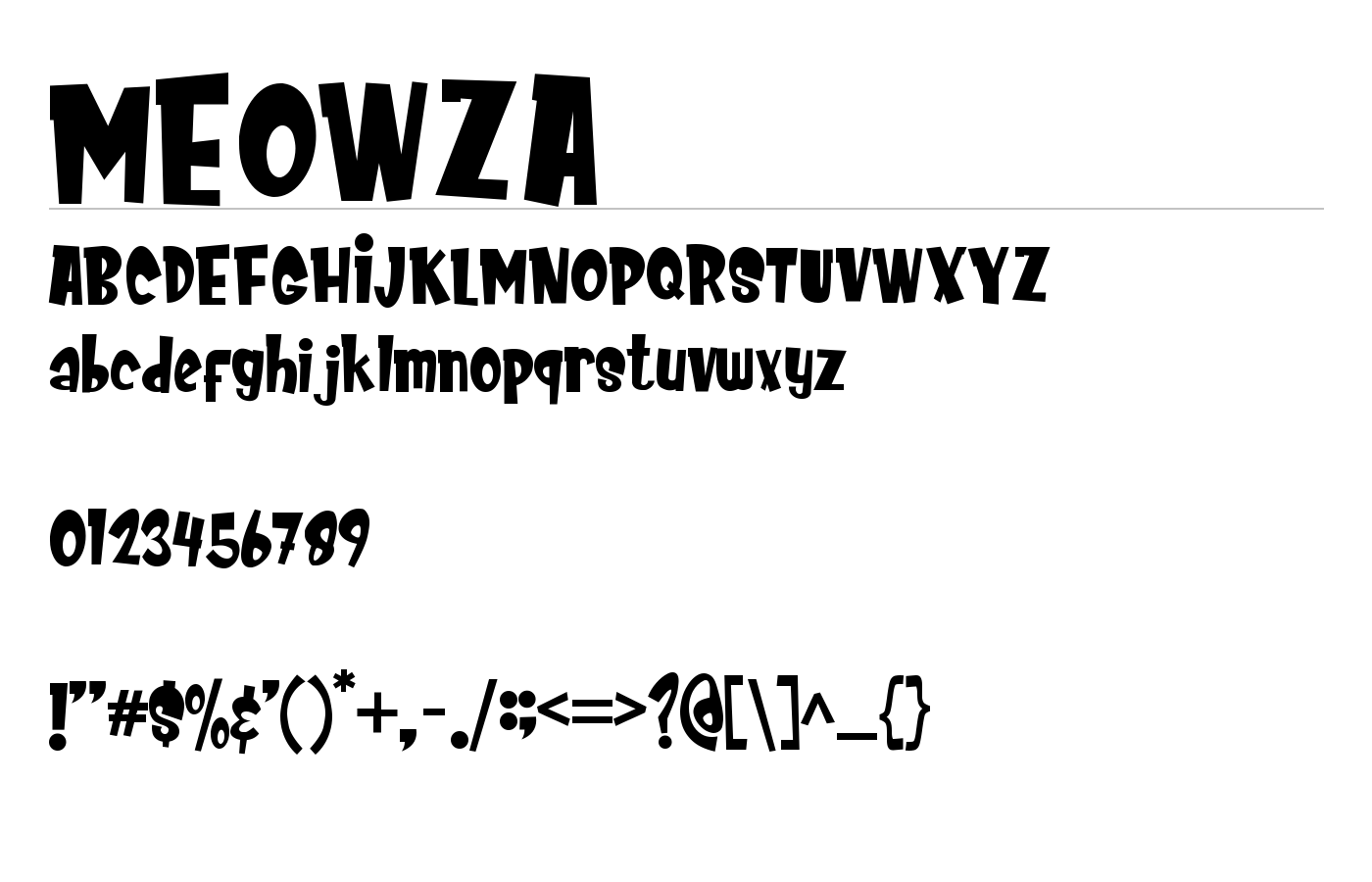 Meowza Font preview