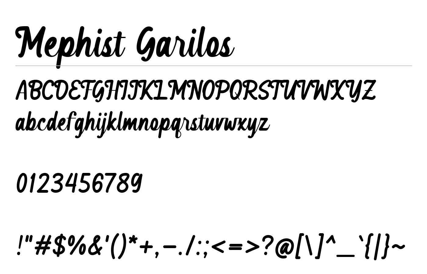 Mephist Garilos Font preview