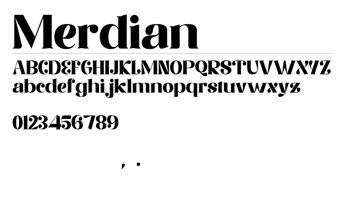 Merdian Font preview