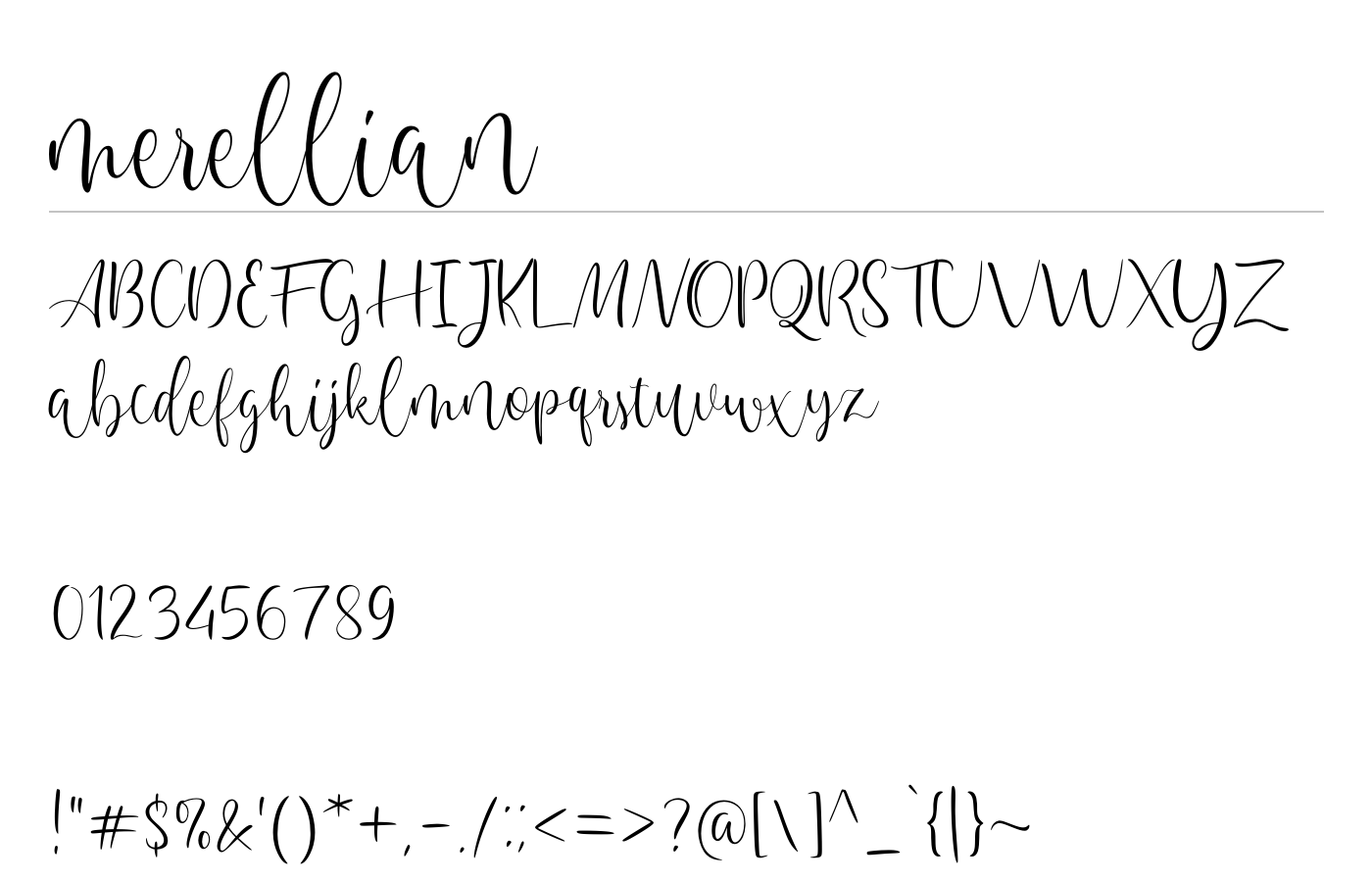 Merellian Font preview