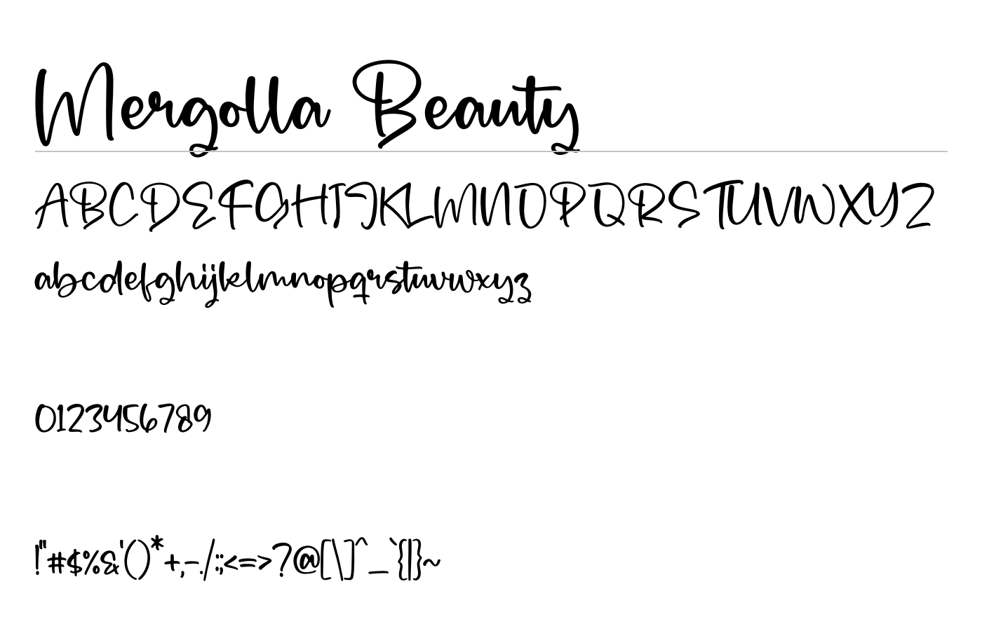 Mergolla Beauty Font preview