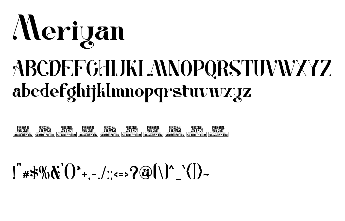 Meriyan Font preview