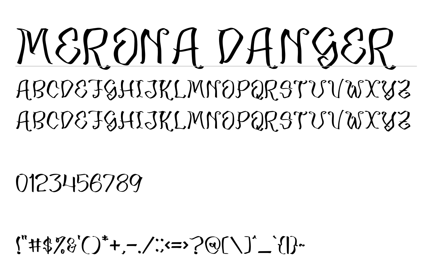 Merona Danger Font preview