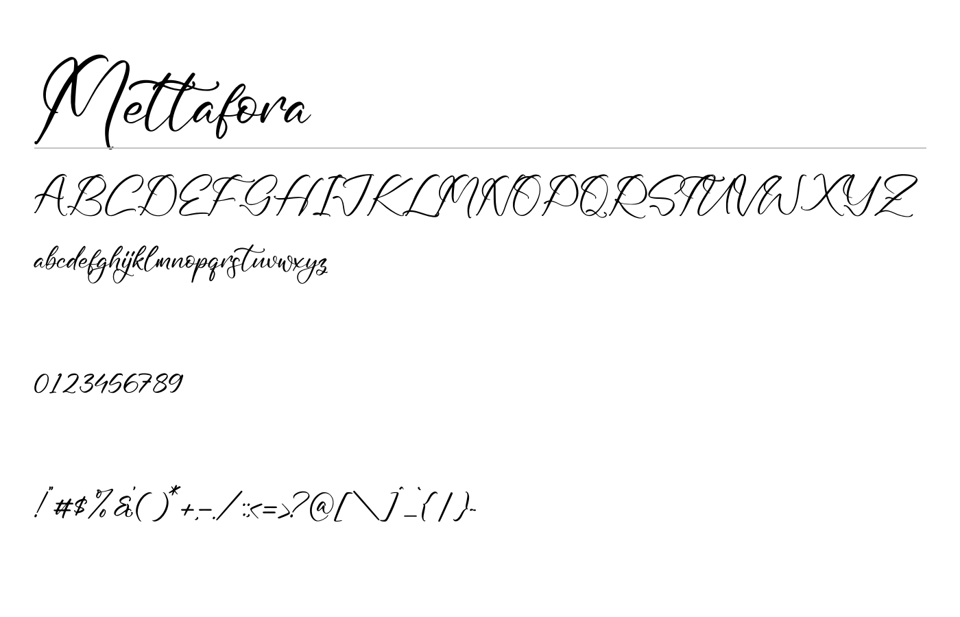 Mettafora Font preview