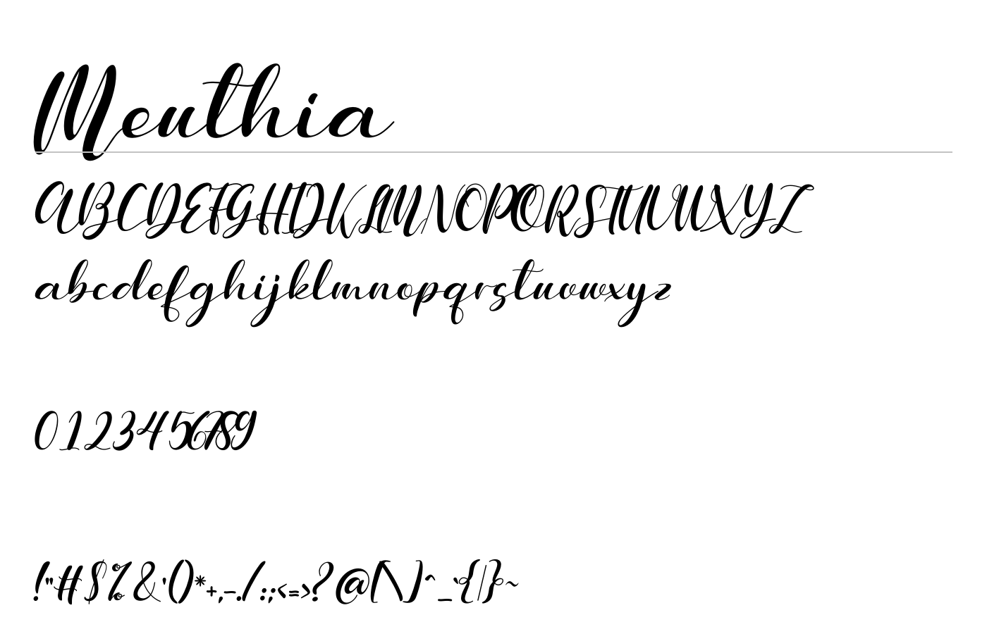 Meuthia Beauty Font preview